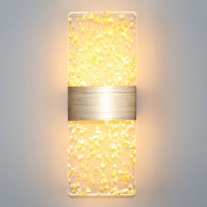 مصباح حائط LED من الألومنيوم الأكريليكي على شكل ريشة سماوية مستطيلة الشكل بتصميم عصري بسيط لغرفة المعيشة