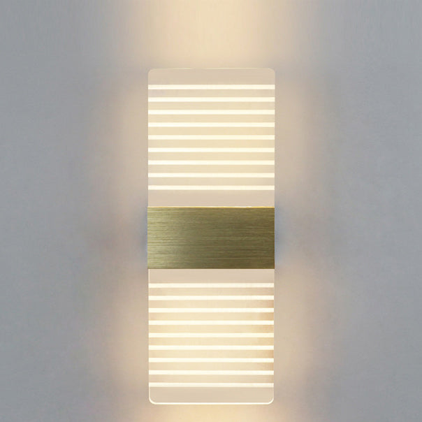 مصباح حائط LED من الألومنيوم الأكريليكي على شكل ريشة سماوية مستطيلة الشكل بتصميم عصري بسيط لغرفة المعيشة