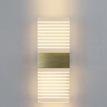 مصباح حائط LED من الألومنيوم الأكريليكي على شكل ريشة سماوية مستطيلة الشكل بتصميم عصري بسيط لغرفة المعيشة