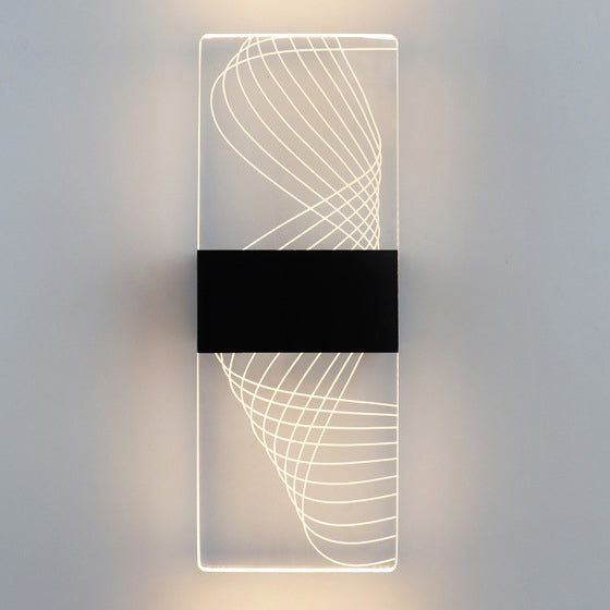 مصباح حائط LED من الألومنيوم الأكريليكي على شكل ريشة سماوية مستطيلة الشكل بتصميم عصري بسيط لغرفة المعيشة