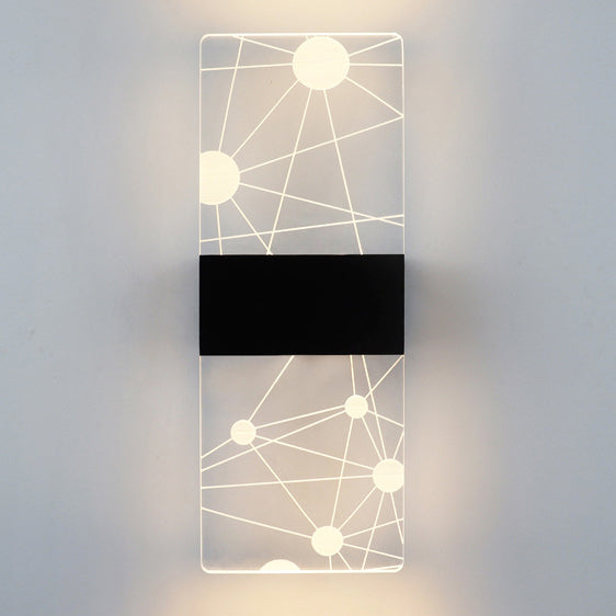 مصباح حائط LED من الألومنيوم الأكريليكي على شكل ريشة سماوية مستطيلة الشكل بتصميم عصري بسيط لغرفة المعيشة