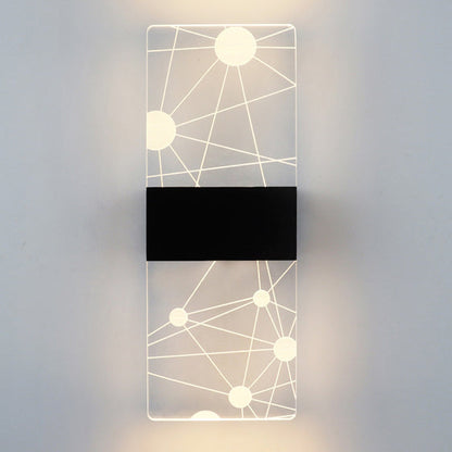 مصباح حائط LED من الألومنيوم الأكريليكي على شكل ريشة سماوية مستطيلة الشكل بتصميم عصري بسيط لغرفة المعيشة