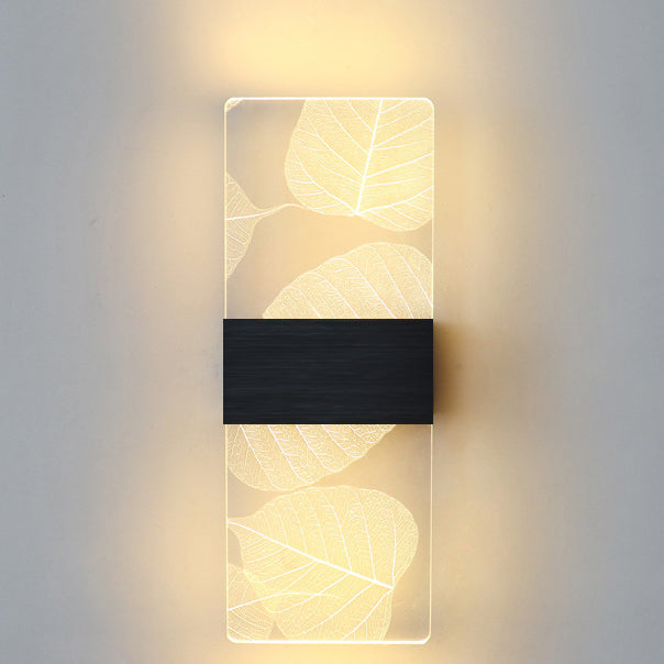مصباح حائط LED من الألومنيوم الأكريليكي على شكل ريشة سماوية مستطيلة الشكل بتصميم عصري بسيط لغرفة المعيشة