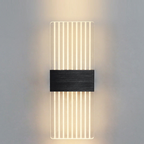 مصباح حائط LED من الألومنيوم الأكريليكي على شكل ريشة سماوية مستطيلة الشكل بتصميم عصري بسيط لغرفة المعيشة