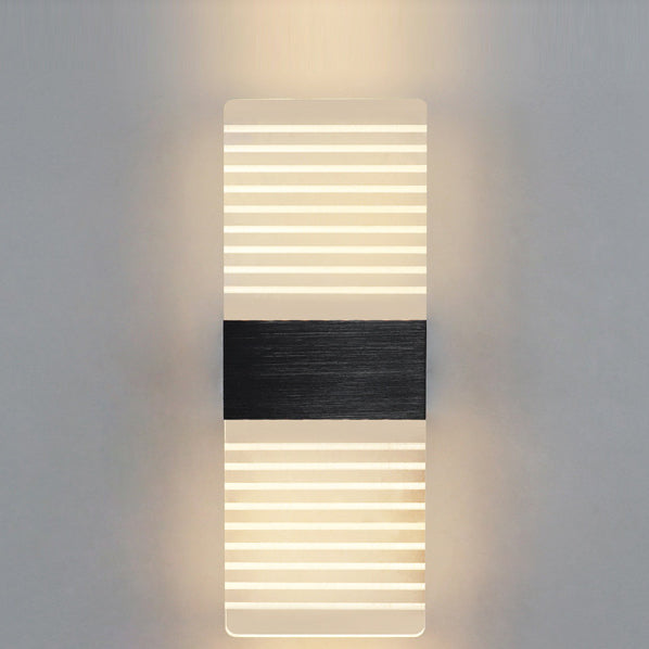 مصباح حائط LED من الألومنيوم الأكريليكي على شكل ريشة سماوية مستطيلة الشكل بتصميم عصري بسيط لغرفة المعيشة