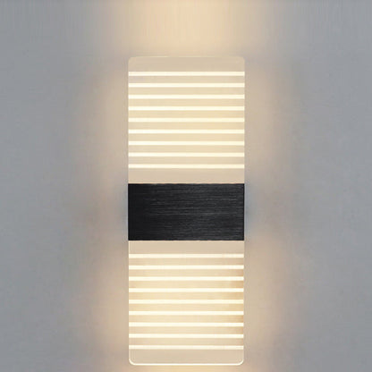 مصباح حائط LED من الألومنيوم الأكريليكي على شكل ريشة سماوية مستطيلة الشكل بتصميم عصري بسيط لغرفة المعيشة