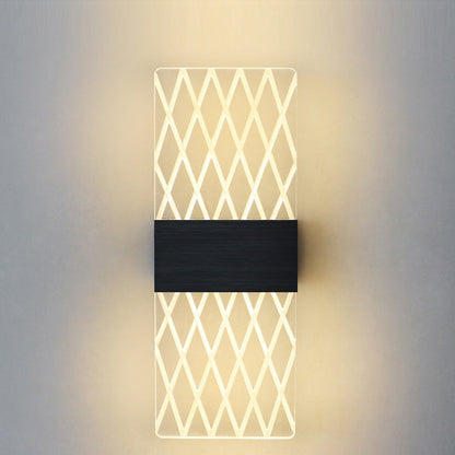 مصباح حائط LED من الألومنيوم الأكريليكي على شكل ريشة سماوية مستطيلة الشكل بتصميم عصري بسيط لغرفة المعيشة
