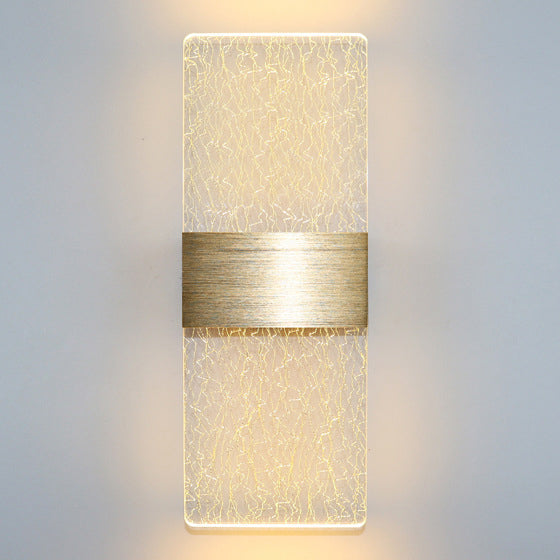 مصباح حائط LED من الألومنيوم الأكريليكي على شكل ريشة سماوية مستطيلة الشكل بتصميم عصري بسيط لغرفة المعيشة