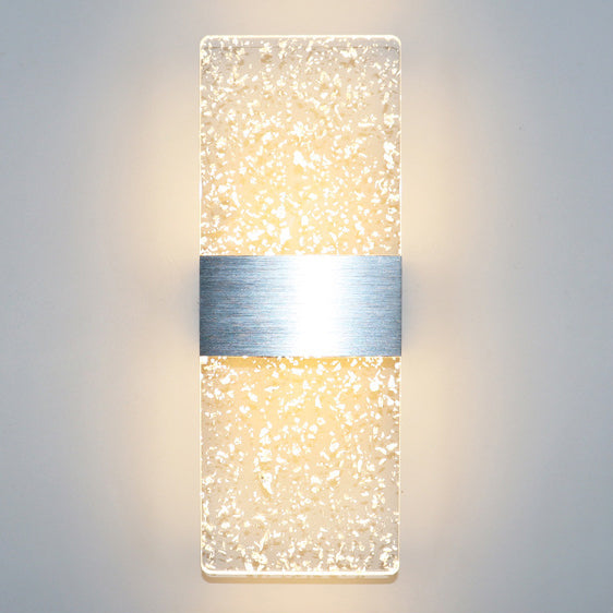 مصباح حائط LED من الألومنيوم الأكريليكي على شكل ريشة سماوية مستطيلة الشكل بتصميم عصري بسيط لغرفة المعيشة