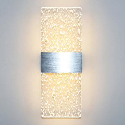 مصباح حائط LED من الألومنيوم الأكريليكي على شكل ريشة سماوية مستطيلة الشكل بتصميم عصري بسيط لغرفة المعيشة