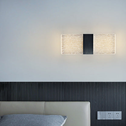 مصباح حائط LED من الألومنيوم الأكريليكي على شكل ريشة سماوية مستطيلة الشكل بتصميم عصري بسيط لغرفة المعيشة