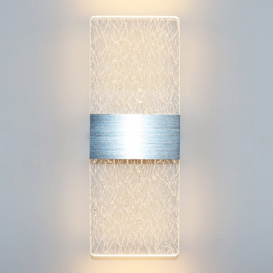 مصباح حائط LED من الألومنيوم الأكريليكي على شكل ريشة سماوية مستطيلة الشكل بتصميم عصري بسيط لغرفة المعيشة
