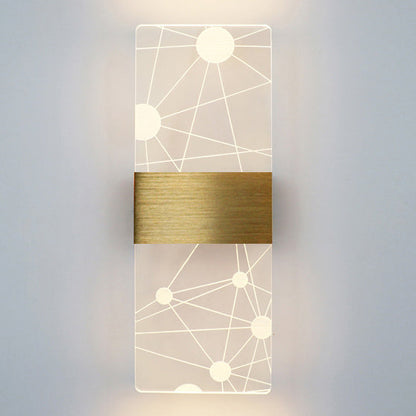 مصباح حائط LED من الألومنيوم الأكريليكي على شكل ريشة سماوية مستطيلة الشكل بتصميم عصري بسيط لغرفة المعيشة