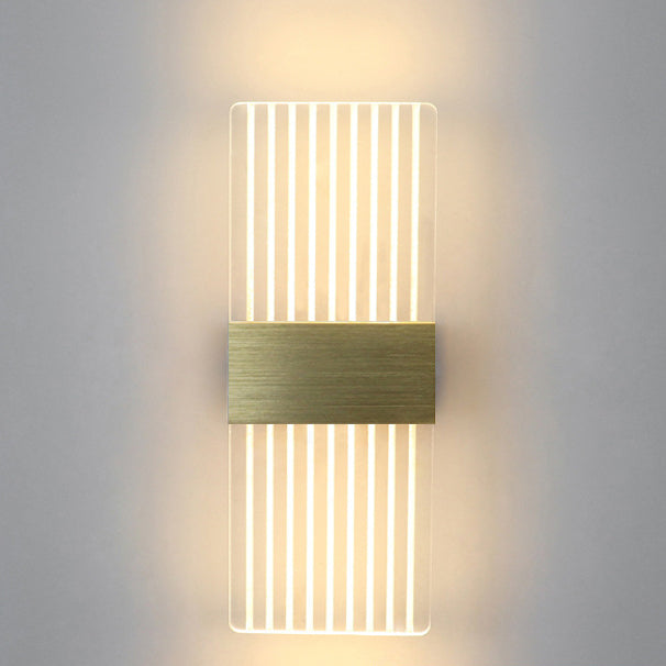 مصباح حائط LED من الألومنيوم الأكريليكي على شكل ريشة سماوية مستطيلة الشكل بتصميم عصري بسيط لغرفة المعيشة