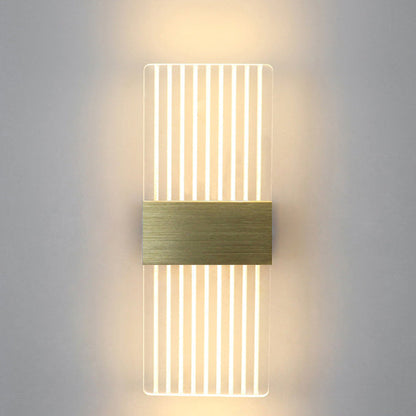 مصباح حائط LED من الألومنيوم الأكريليكي على شكل ريشة سماوية مستطيلة الشكل بتصميم عصري بسيط لغرفة المعيشة