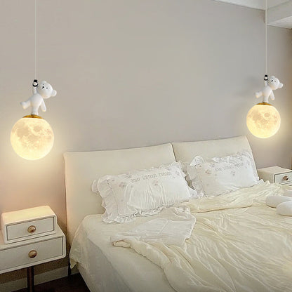 مصباح LED معلّق بتصميم دببة كرتونية معاصرة ومبتكرة للأطفال من مادة PLA لغرفة النوم