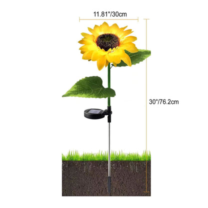 Contemporary Creative Artificial Flower LED Solar Waterproof Lawn Insert Light For Outdoor Patio