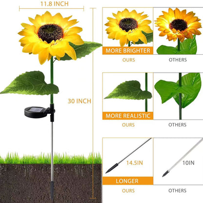 Contemporary Creative Artificial Flower LED Solar Waterproof Lawn Insert Light For Outdoor Patio