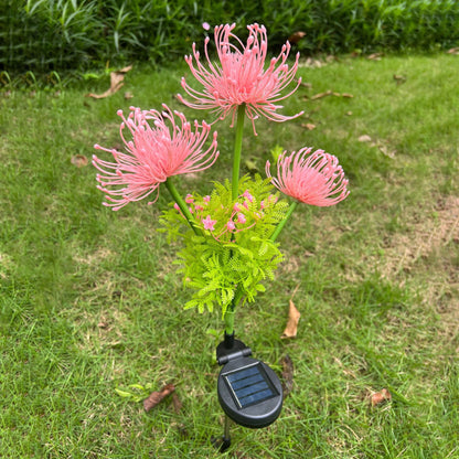 Contemporary Creative Artificial PVC Flower LED Solar Waterproof Lawn Insert Light For Outdoor Patio