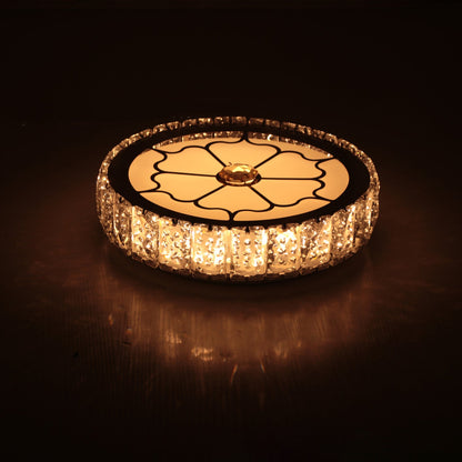 Modern Luxury Round Aluminum Crystal LED Flush Mount Ceiling Light For Living Room