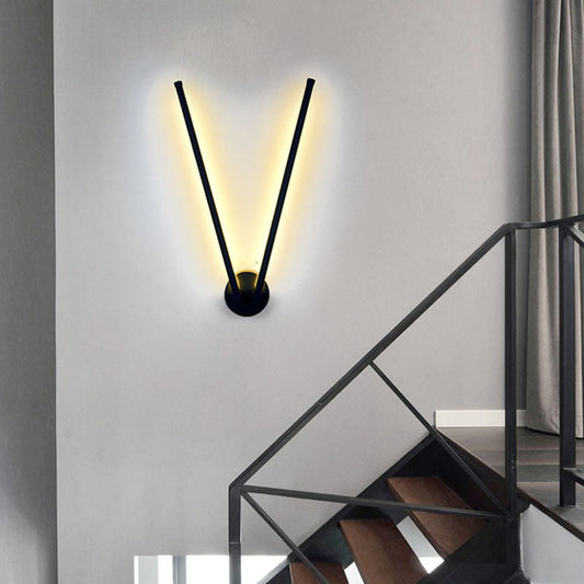 Modern Minimalist Rotatable 270° Black Long Line Aluminum LED Flush Mount Ceiling Light For Hallway