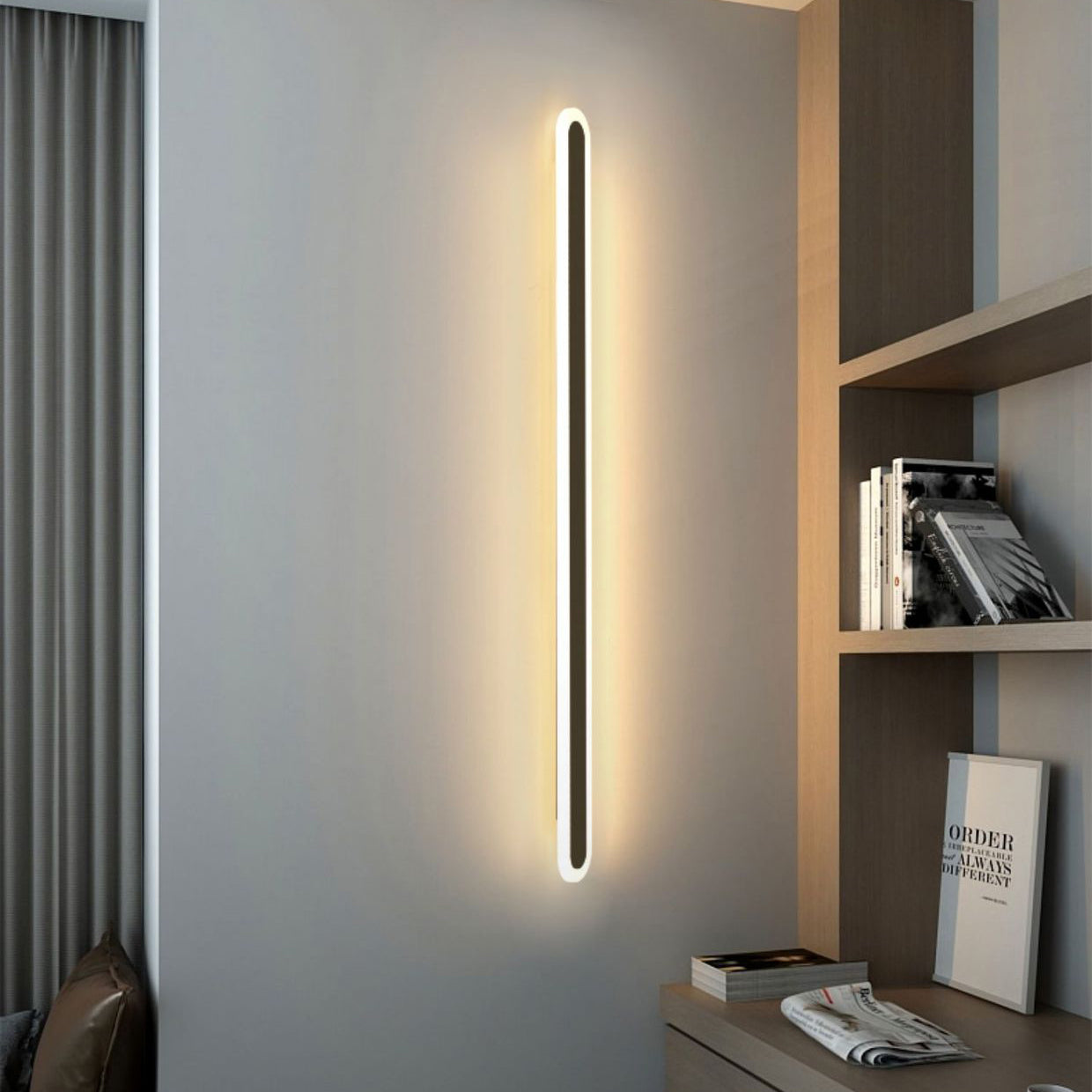 مصباح حائط LED من الأكريليك والحديد المستطيل بتصميم عصري بسيط لغرفة المعيشة