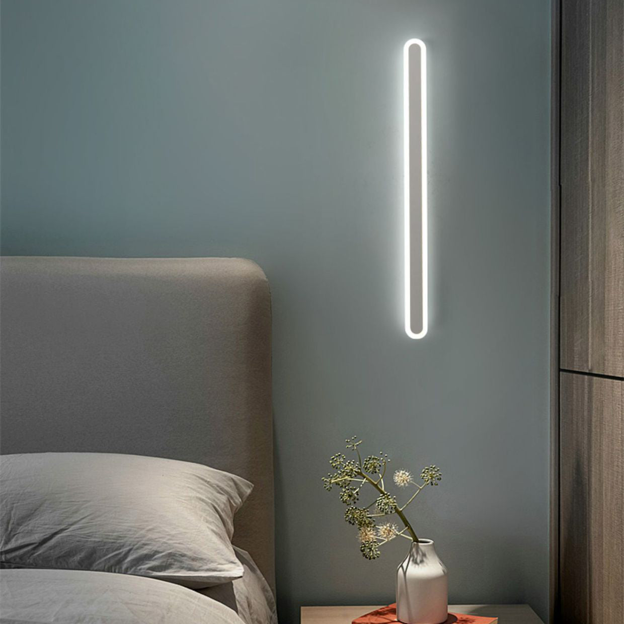مصباح حائط LED من الأكريليك والحديد المستطيل بتصميم عصري بسيط لغرفة المعيشة
