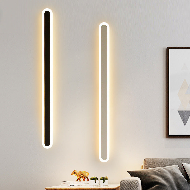 مصباح حائط LED من الأكريليك والحديد المستطيل بتصميم عصري بسيط لغرفة المعيشة