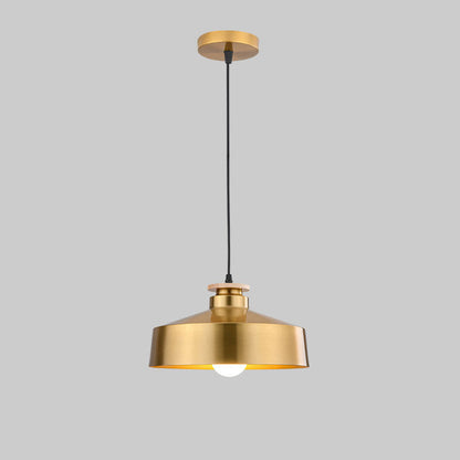 Traditional Vintage Geometric Cone Dome Aluminum 1-Light Pendant Light For Dining Room
