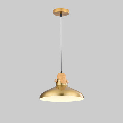 Traditional Vintage Geometric Cone Dome Aluminum 1-Light Pendant Light For Dining Room