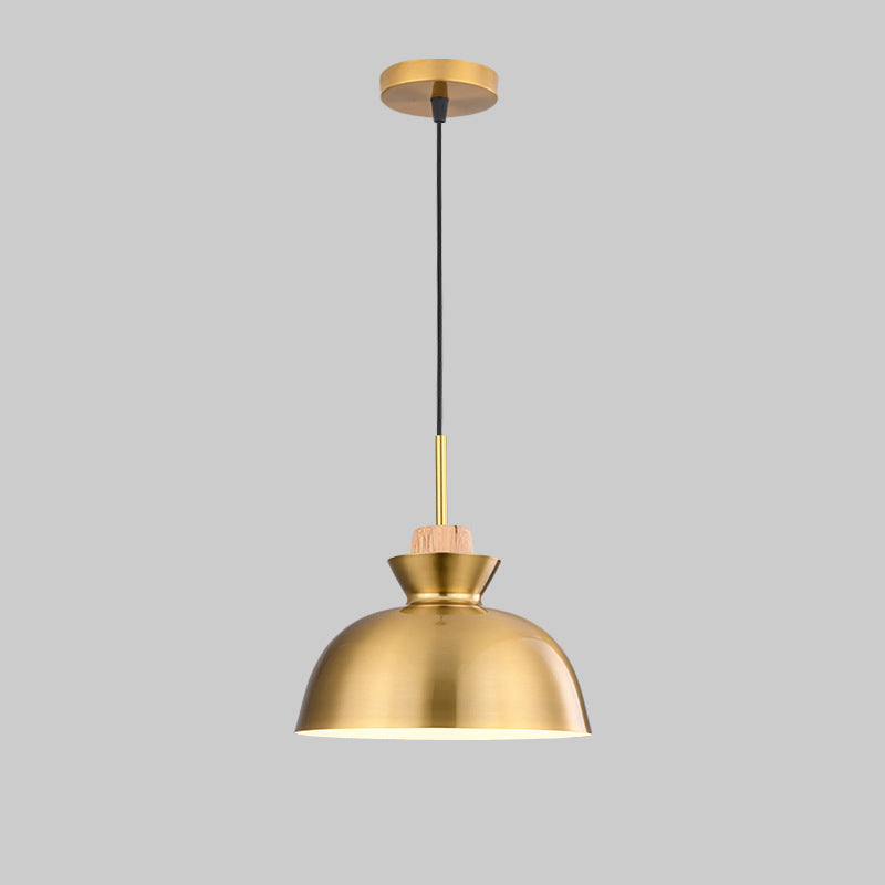 Traditional Vintage Geometric Cone Dome Aluminum 1-Light Pendant Light For Dining Room