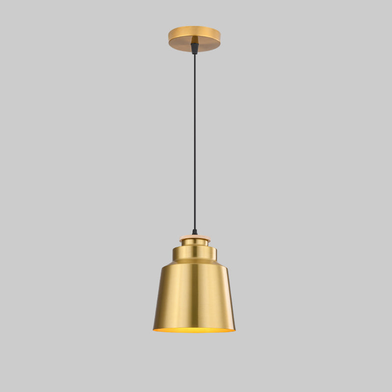 Traditional Vintage Geometric Cone Dome Aluminum 1-Light Pendant Light For Dining Room