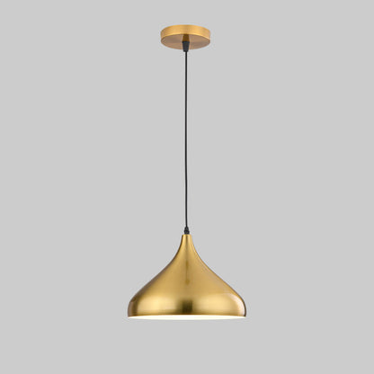 Traditional Vintage Geometric Cone Dome Aluminum 1-Light Pendant Light For Dining Room