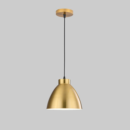 Traditional Vintage Geometric Cone Dome Aluminum 1-Light Pendant Light For Dining Room