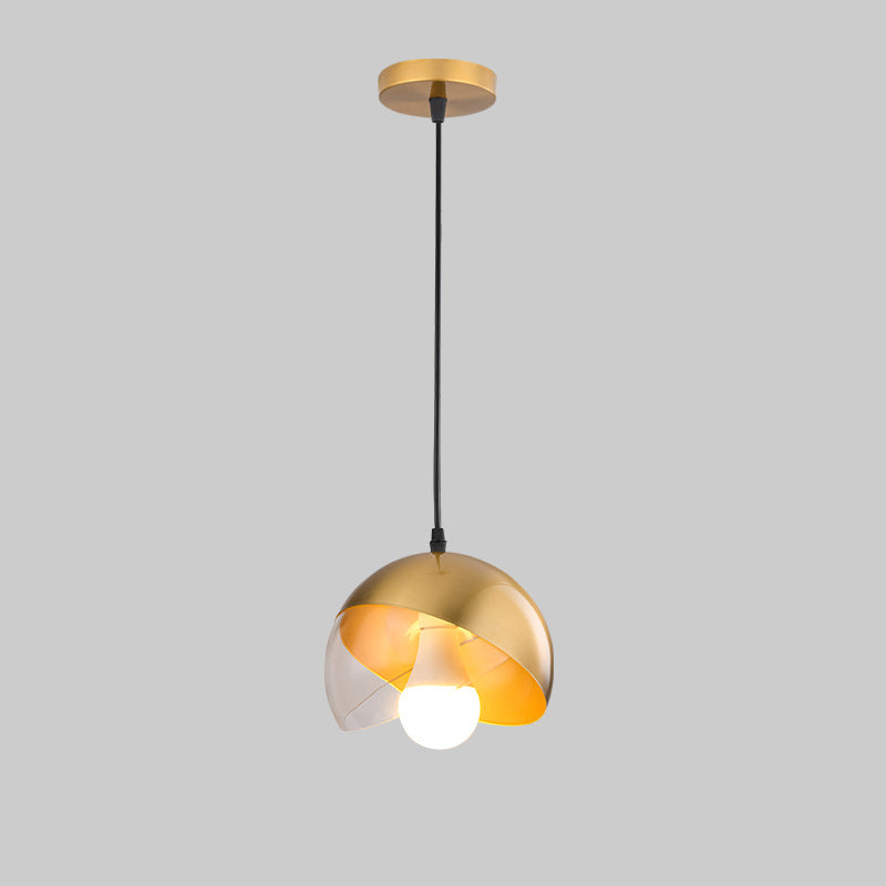Traditional Vintage Geometric Cone Dome Aluminum 1-Light Pendant Light For Dining Room