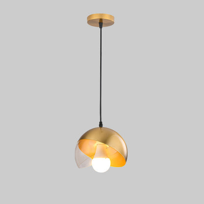 Traditional Vintage Geometric Cone Dome Aluminum 1-Light Pendant Light For Dining Room