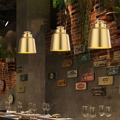 Traditional Vintage Geometric Cone Dome Aluminum 1-Light Pendant Light For Dining Room