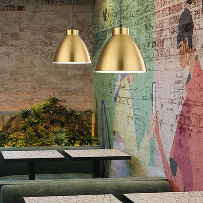Traditional Vintage Geometric Cone Dome Aluminum 1-Light Pendant Light For Dining Room
