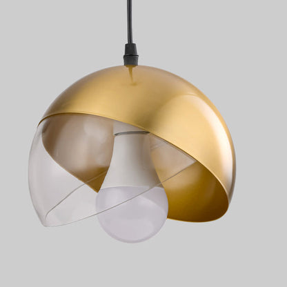 Traditional Vintage Geometric Cone Dome Aluminum 1-Light Pendant Light For Dining Room