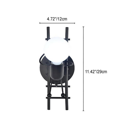 Contemporary Creative Humanoid Ladder Iron 1-Light Wall Sconce Lamp For Living Room