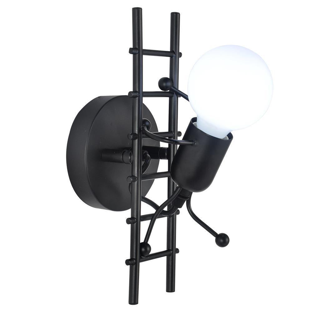 Contemporary Creative Humanoid Ladder Iron 1-Light Wall Sconce Lamp For Living Room