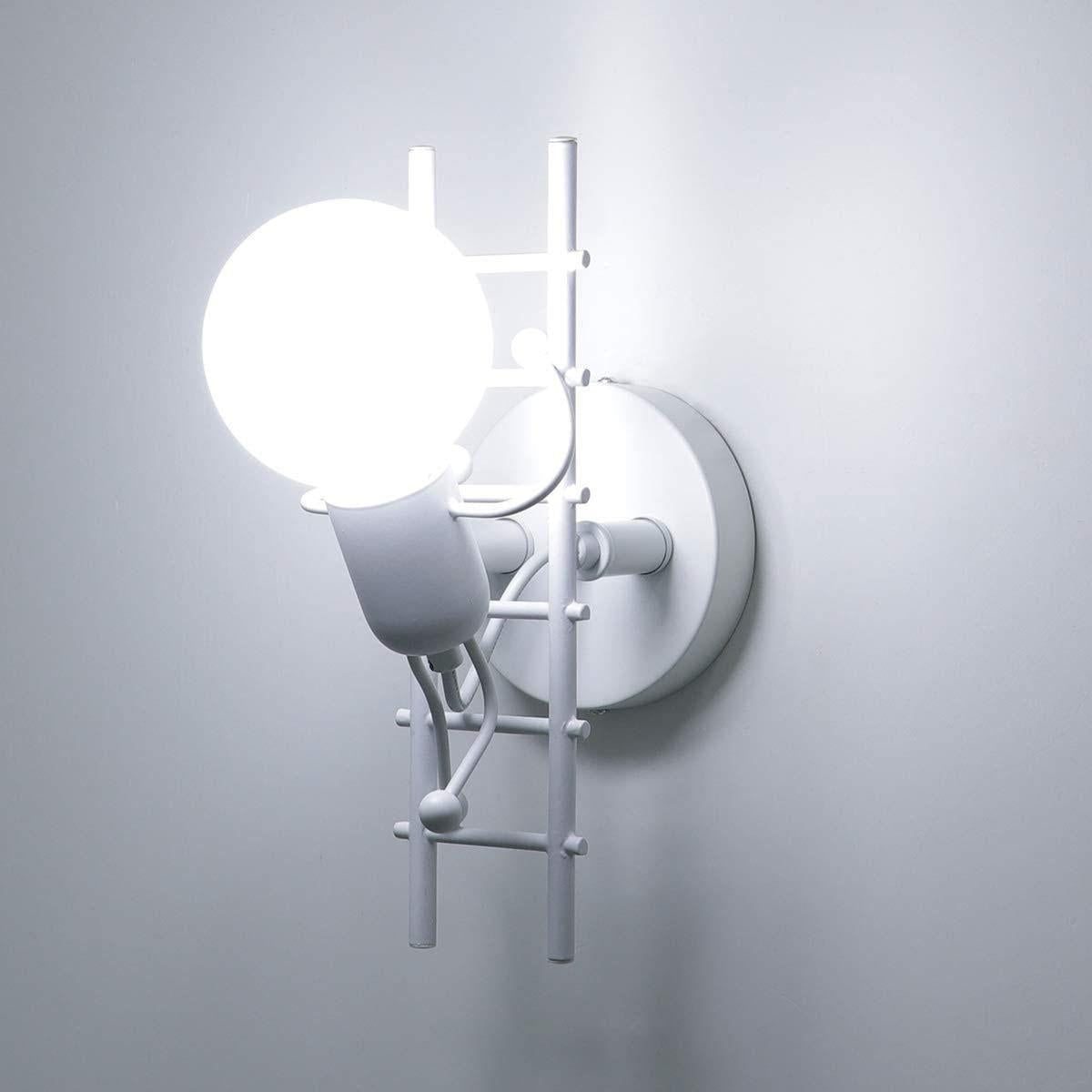 Contemporary Creative Humanoid Ladder Iron 1-Light Wall Sconce Lamp For Living Room