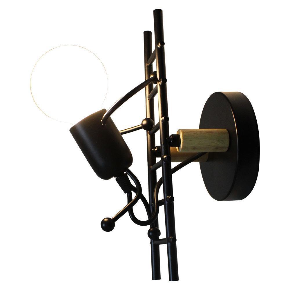 Contemporary Creative Humanoid Ladder Iron 1-Light Wall Sconce Lamp For Living Room