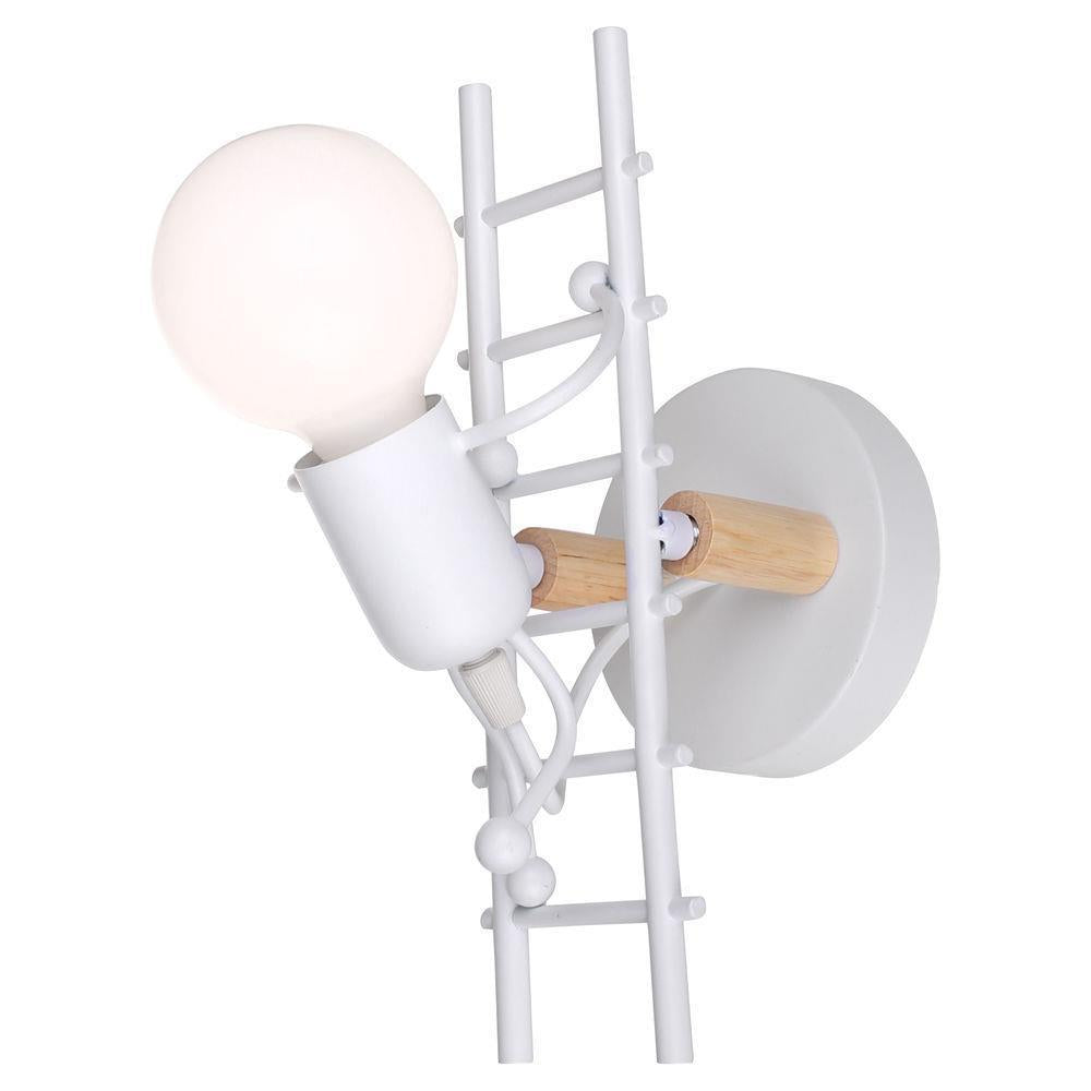 Contemporary Creative Humanoid Ladder Iron 1-Light Wall Sconce Lamp For Living Room