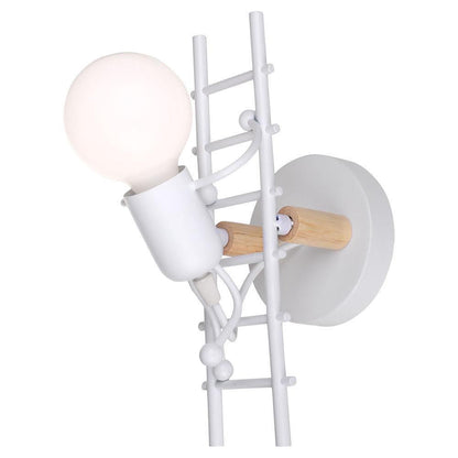 Contemporary Creative Humanoid Ladder Iron 1-Light Wall Sconce Lamp For Living Room