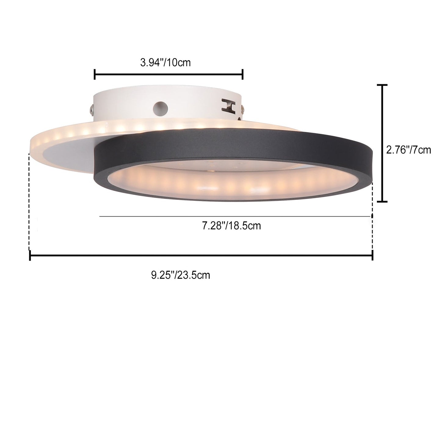Modern Minimalist Star Geometric Round Iron Acrylic LED Semi-Flush Mount Ceiling Light For Bedroom