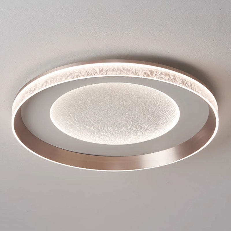 Modern Simplicity Iron Acrylic Round Flame Pattern LED Flush Mount Ceiling Light For Living Room