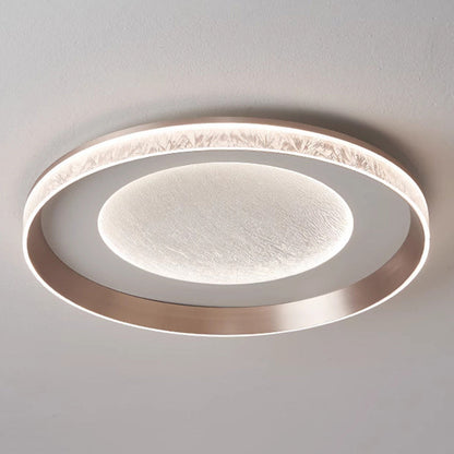 Modern Simplicity Iron Acrylic Round Flame Pattern LED Flush Mount Ceiling Light For Living Room