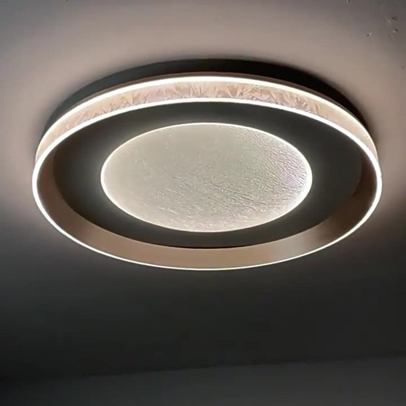 Modern Simplicity Iron Acrylic Round Flame Pattern LED Flush Mount Ceiling Light For Living Room