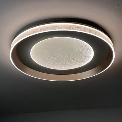 Modern Simplicity Iron Acrylic Round Flame Pattern LED Flush Mount Ceiling Light For Living Room